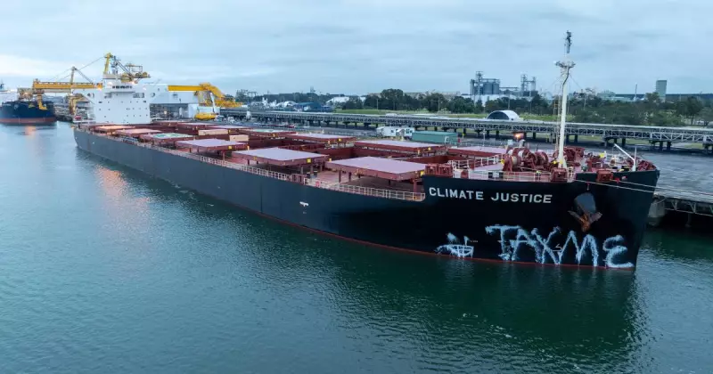 Climate Activists Disrupt Coal Ship in Newcastle Harbour: Rising Tide Protest Makes Waves