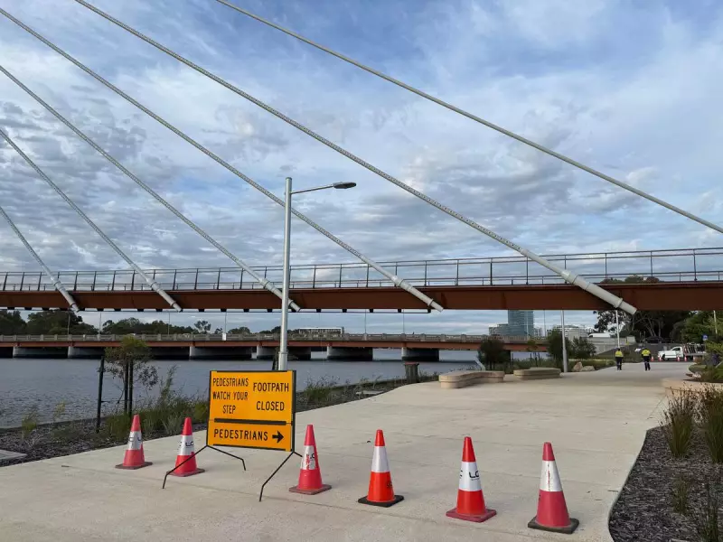 Boorloo Bridge Safety Scare: Light Strip Falls Near Cyclist