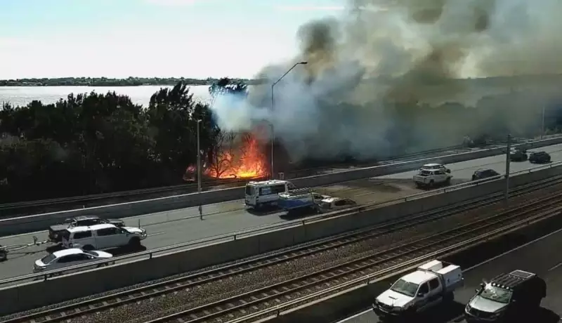 Bushfire at Royal Perth Golf Club Causes Kwinana Freeway Chaos