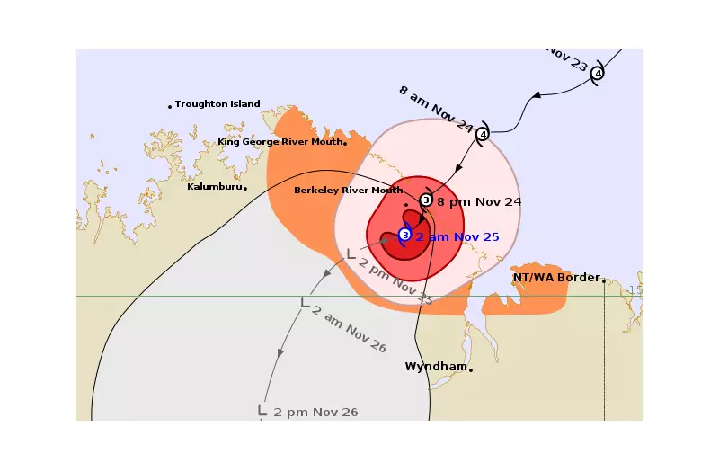 Cyclone Fina Slams Kimberley as Category 3 System, Emergency Warning Active