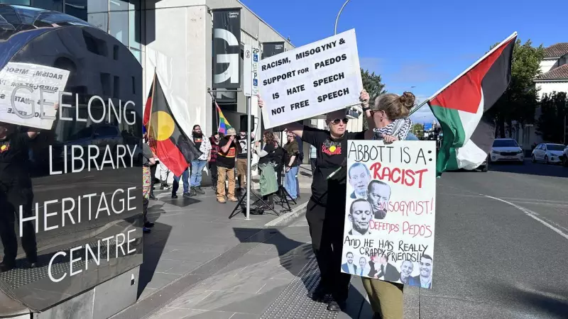 Geelong Protesters Confront Abbott Event Attendees as 'Pedophiles'