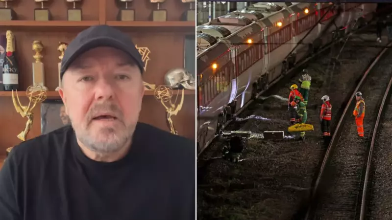 Ricky Gervais' Dutch Barn Vodka Ads Under Scrutiny Following UK Train Stabbing Tragedy