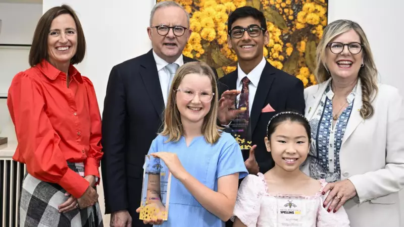 Spelling Bee Champions Meet PM Albanese, Political Word Sparks Laughs