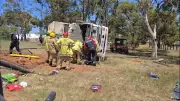 Rubbish Truck Driver Seriously Injured in Weir Road Rollover
