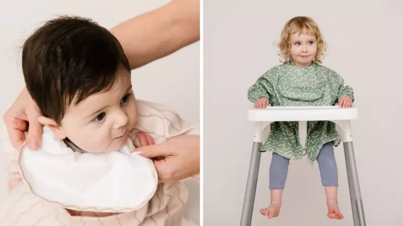 Aussie-Made 'World-First' Bib Sells Out Twice, Parents Call It 'Genius'
