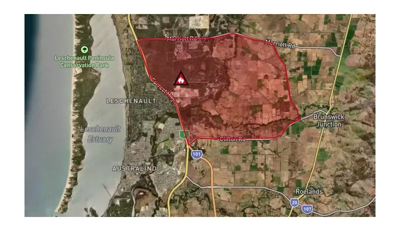 Bushfire Emergency: 'Too Late to Leave' Warning for Leschenault, Brunswick, Wellesley