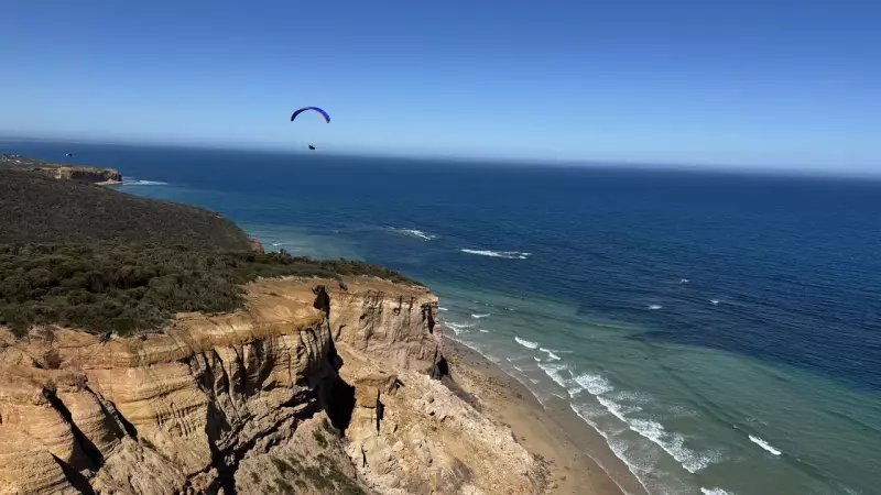 Huge Cliff Section Teeters Above Surf Coast Beach, Urgent Warning Issued