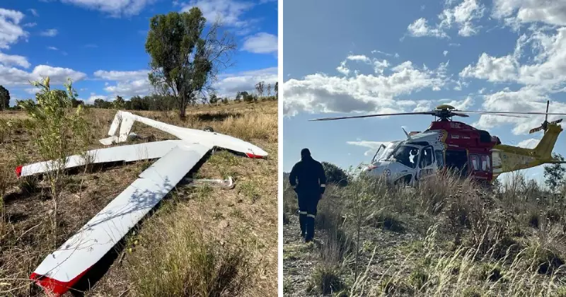 Man in 60s Airlifted After Hunter Valley Glider Crash Near Singleton