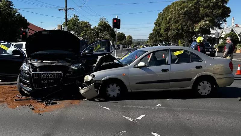 Two-Car Collision on Aberdeen Street, Geelong: Driver Hospitalised