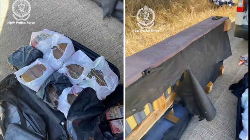 Two men charged after $1.5 million cash found hidden in van lounge at Yass