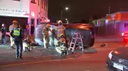Two Rescued After Car Flips in Melbourne's Ascot Vale Crash
