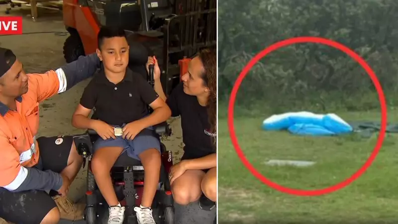 Council rangers flip disabled boy's inflatable pool at Australia Day beach picnic