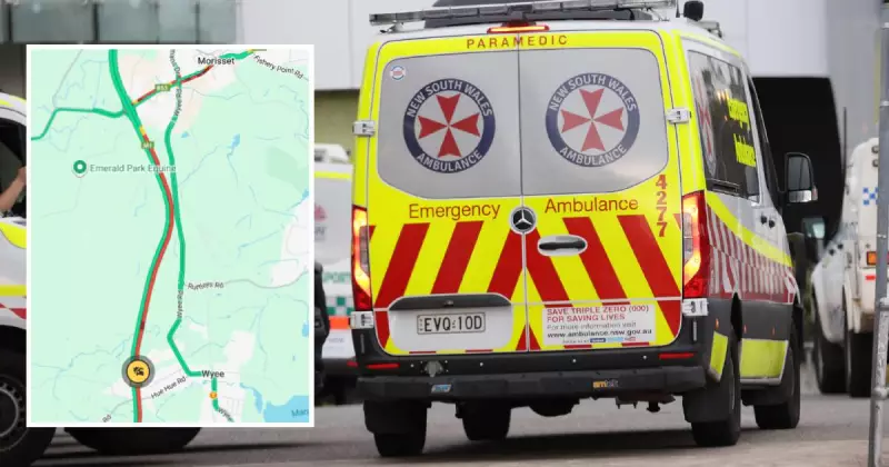 Driver Freed After Car Crashes Off M1 Near Morisset, Lane Closed