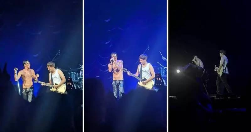 Newcastle guitarist plays Yungblud song upside down on stage in Sydney