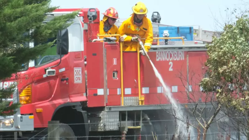 Shelford building fire spreads to grass, sparking emergency alert