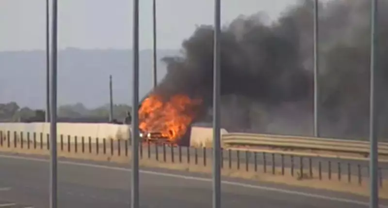 Car Fire on Tonkin Highway in Muchea Sparks Scrub Blaze, DFES Responds