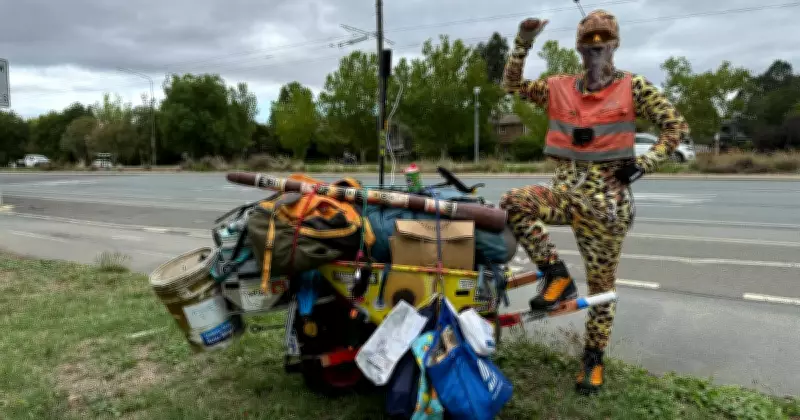 Meet the Hero in a Leopard Suit Walking for a Cause in Canberra