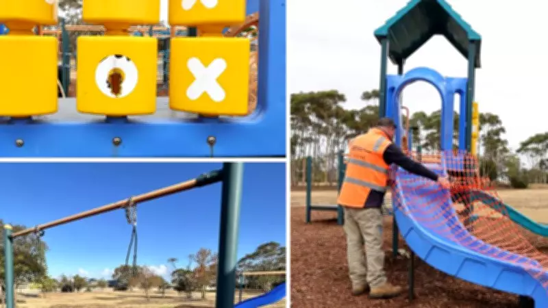Vandals Leave Playground in Geelong Trashed with Melted Plastic and Exposed Wires