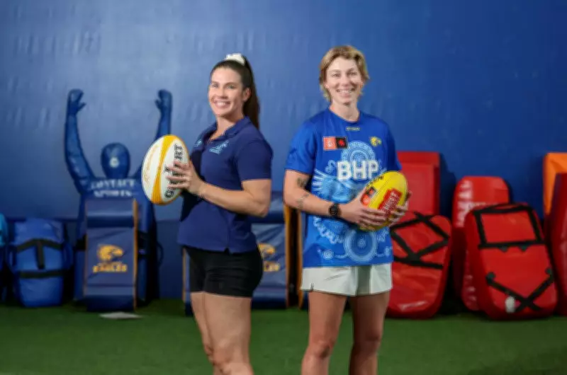 West Coast Eagles AFLW Veteran Kellie Gibson and Rugby Star Charlotte Caslick Reunite