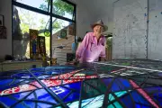 Stained-Glass Artist Vaughn Bisschops Returns to Sculpture by the Sea with Monumental Four-Metre Window Work