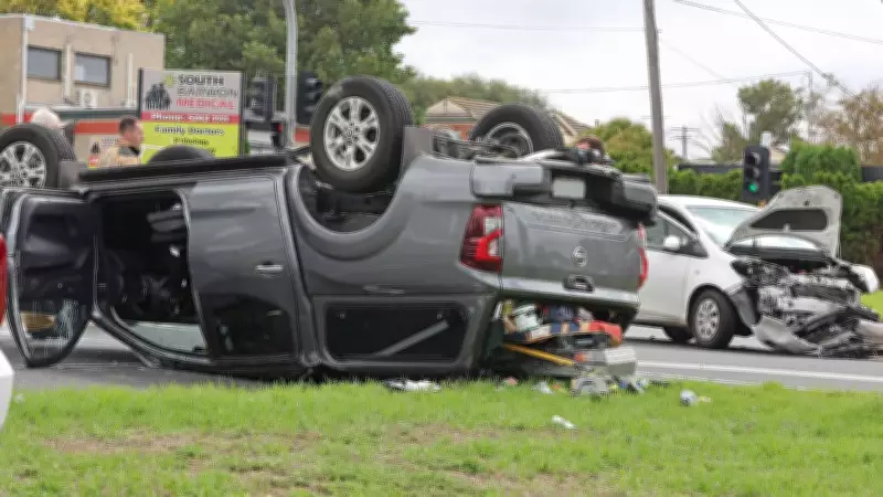 Dramatic Two-Vehicle Crash Flips Car at Major Belmont Intersection