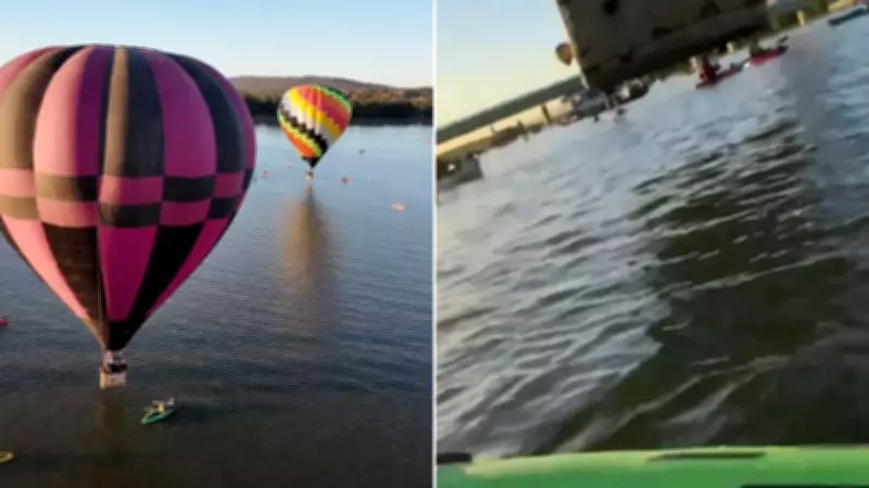 Kayakers Tipped Into Lake by Low-Flying Hot Air Balloon at Canberra Festival