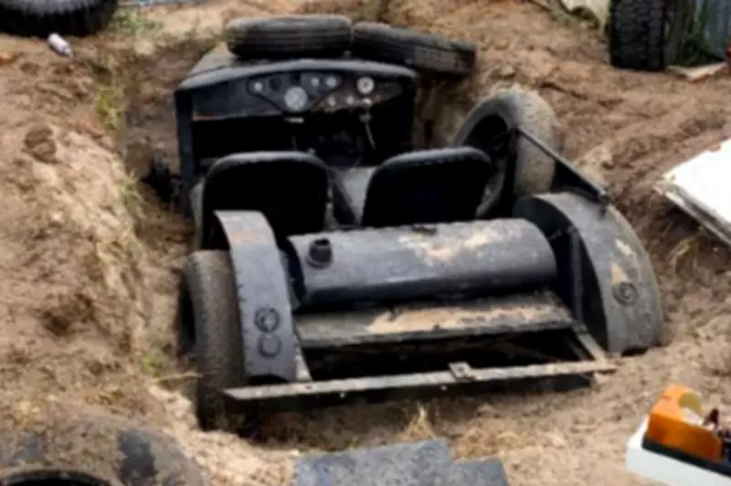 Vintage Car Unearthed in Backyard: 'You Can't Park There'