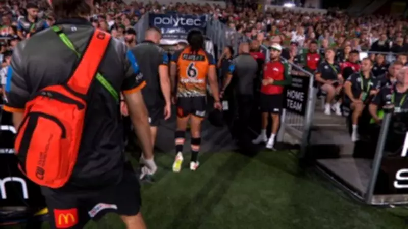 Wests Tigers Face Injury Crisis After Key Halves Injured in Loss to Rabbitohs