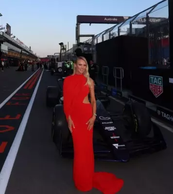 Jules Neale Stuns in Red at Glamour On The Grid Ahead of Australian Grand Prix