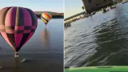 Kayakers Tipped Into Lake by Low-Flying Hot Air Balloon at Canberra Festival