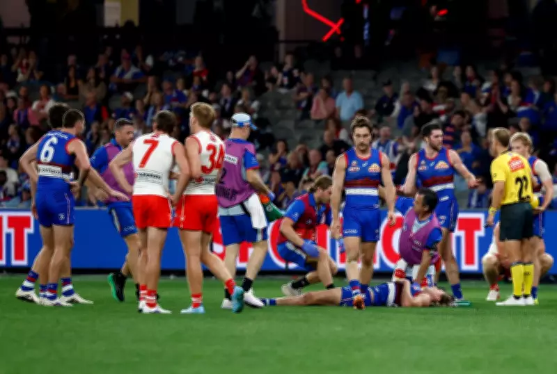 Bulldogs star Naughton cleared of serious neck injury, still in mix for Fremantle clash