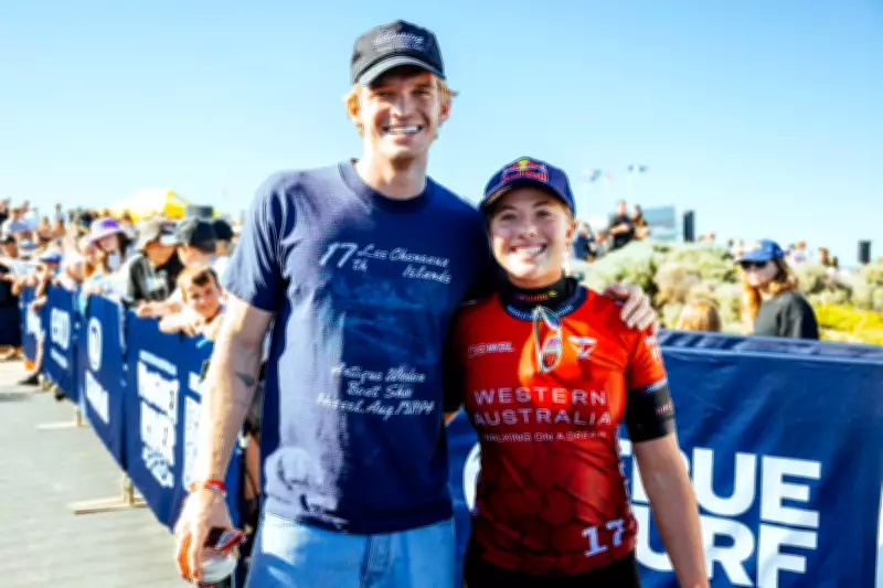 Cody Simpson Spotted at Margaret River Pro Surfing Event, Poses with Teen Surfer Erin Brooks