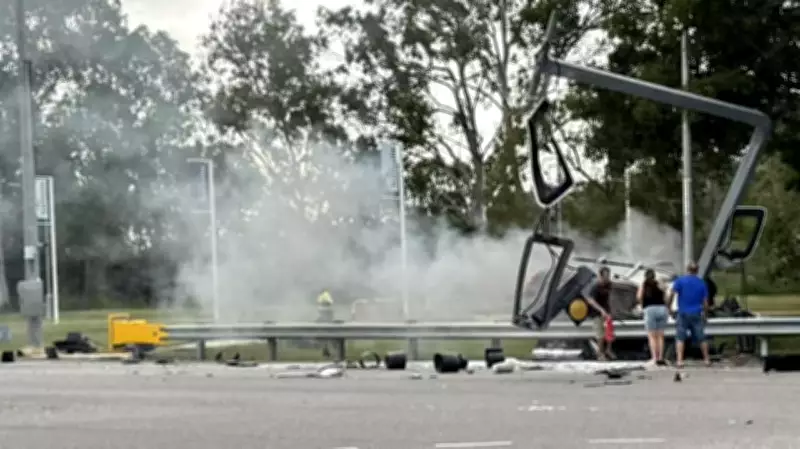 Driver Trapped in Burning Car After Crashing into Power Pole in Condon