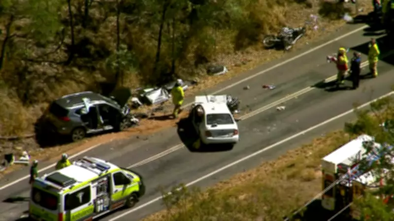 Five in Life-Threatening Condition After Multi-Vehicle Crash on Notorious Queensland Mountain Road
