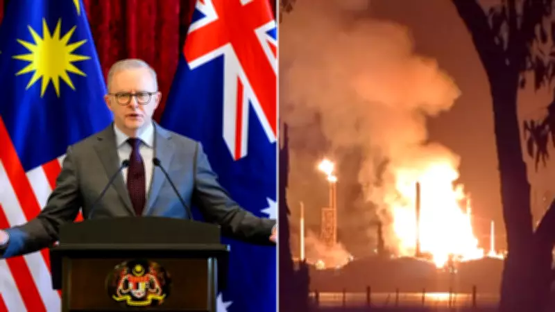 PM Albanese Returns Early as Major Fire Hits Australia's Critical Oil Refinery