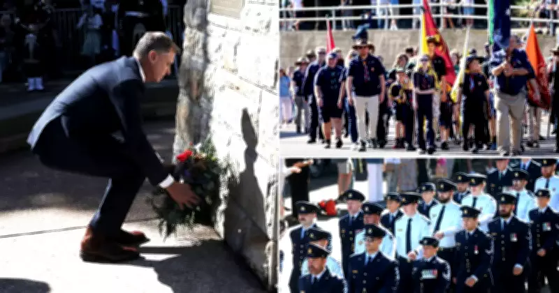 Thousands gather for moving Anzac Day service in Newcastle's Civic Park