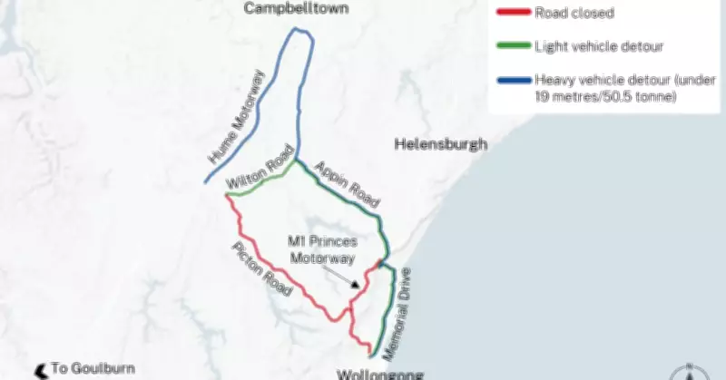 Wollongong Roads: Princes Motorway and Picton Road to Close Twice