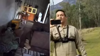 Drone Footage Reveals Inside Look at Cop Killer's Shipping Container Hideout