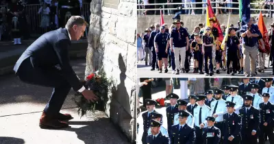 Thousands gather for moving Anzac Day service in Newcastle's Civic Park