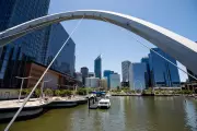 Emergency Services Rescue Woman Clinging to Buoy in Perth's Swan River