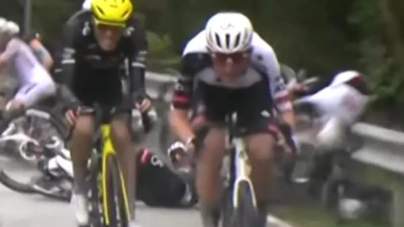 Jay Vine out of Giro d'Italia after mass crash on stage two