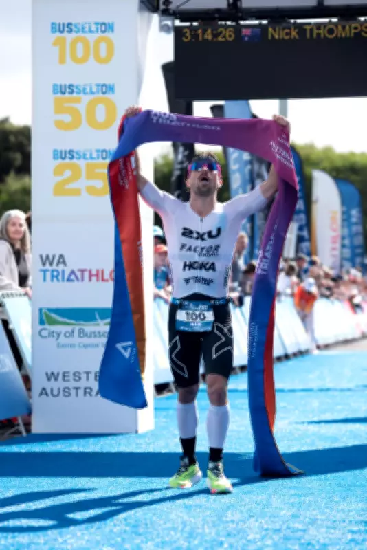 Local Thompson wins third straight Busselton 100 title in record time