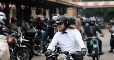 Dapper Gentlemen on Motorcycles Raise Funds for Movember in Newcastle