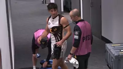 Hawthorn star Tom Barrass suffers hamstring injury in Fremantle clash