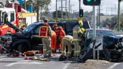 Car Crashes Into Traffic Light, Disrupting Major Corio Road