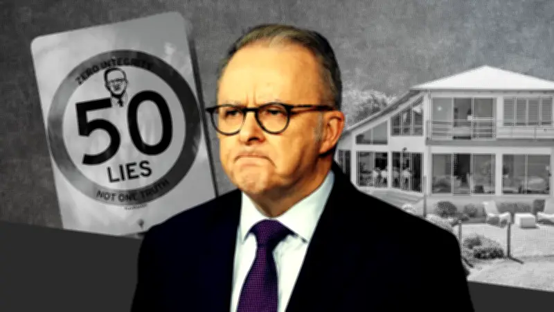 Albanese mocked in own suburb with '50 lies' signs near his $4.3m mansion