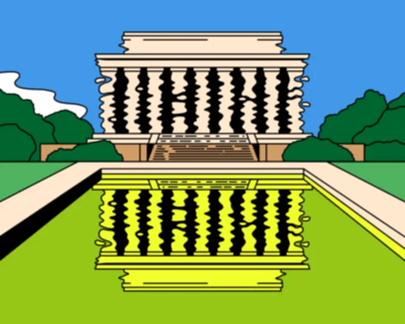 American Democracy's Reflection in Washington D.C. Pool