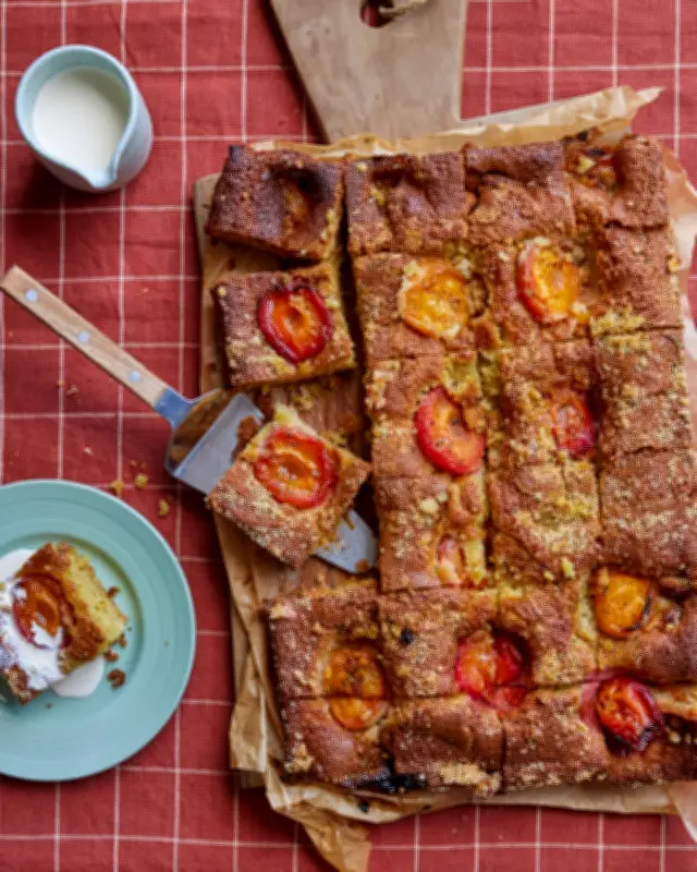 Apricot Traybake with Sugar Crust: Helen Goh's Easy Recipe