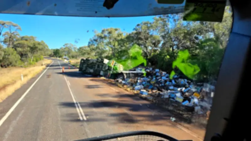 Bee Truck Overturns on Queensland Highway, Angry Swarm Blocks Lane