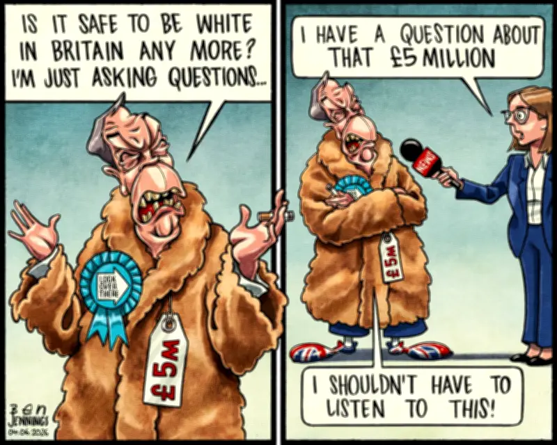 Ben Jennings cartoon on Nigel Farage's response to Henry Nowak
